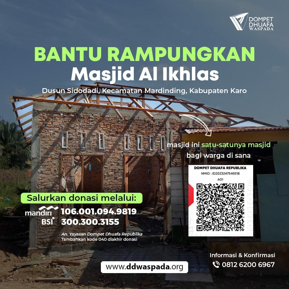 Bantu Warga Sidodadi Miliki Masjid Layak