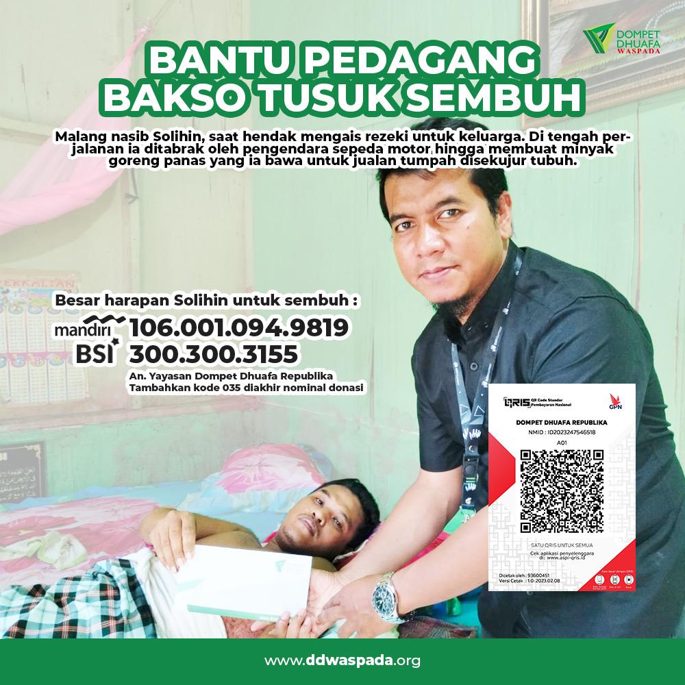 Tubuh Melepuh Tersiram Minyak Panas, Bantu Pedagang Bakso Tusuk Sembuh