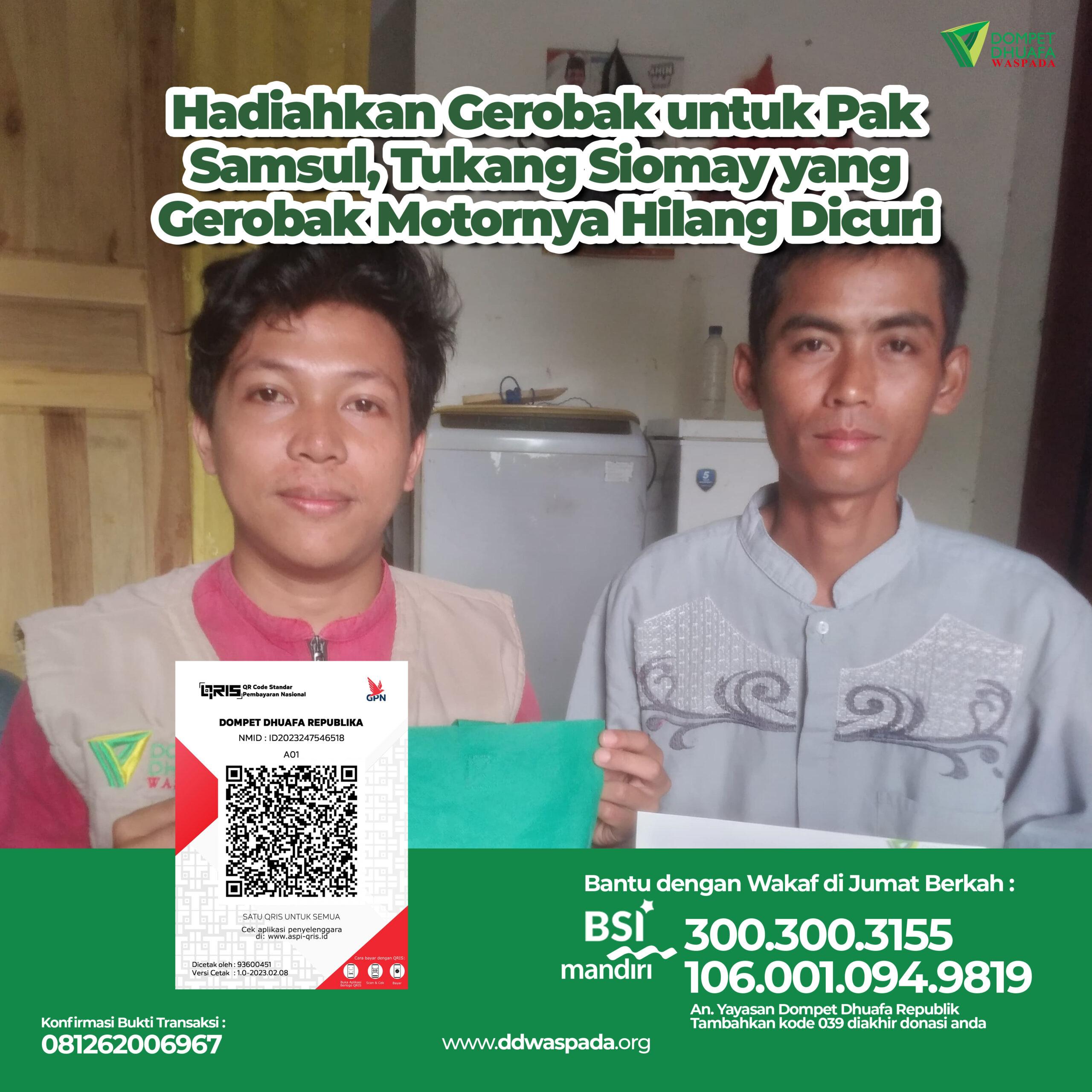 Hadiahkan Gerobak untuk Pak Samsul, Tukang Siomay yang Gerobak Motornya Hilang Dicuri