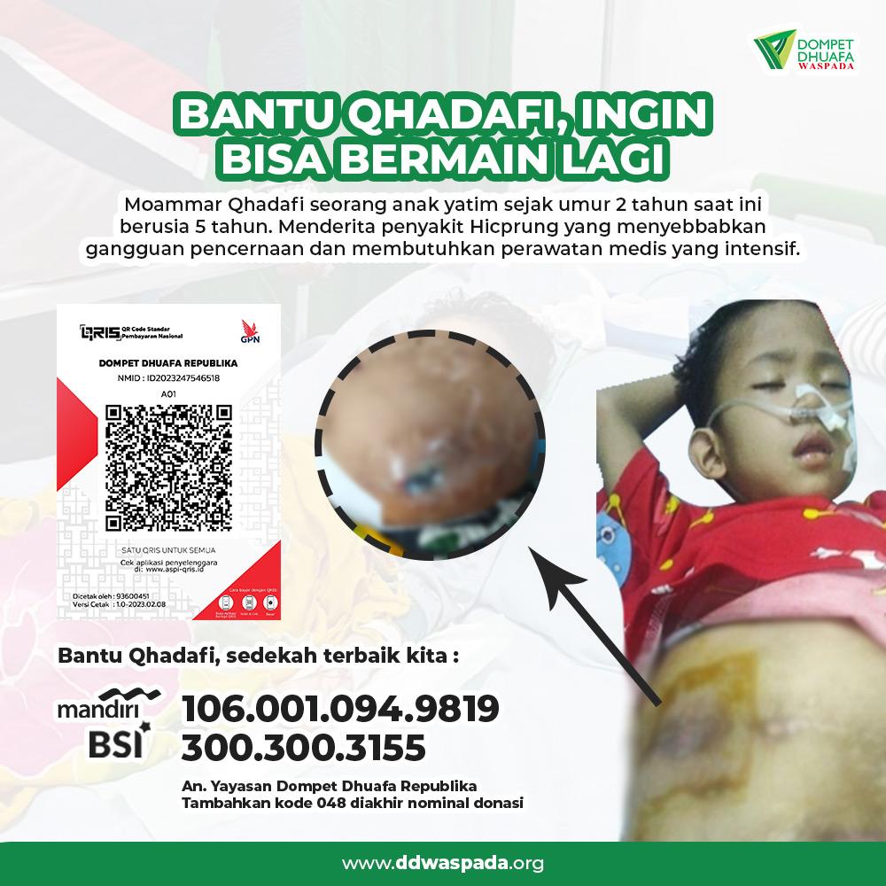BANTU QHADAFI, MENDERITA PENYAKIT HICPRUNG