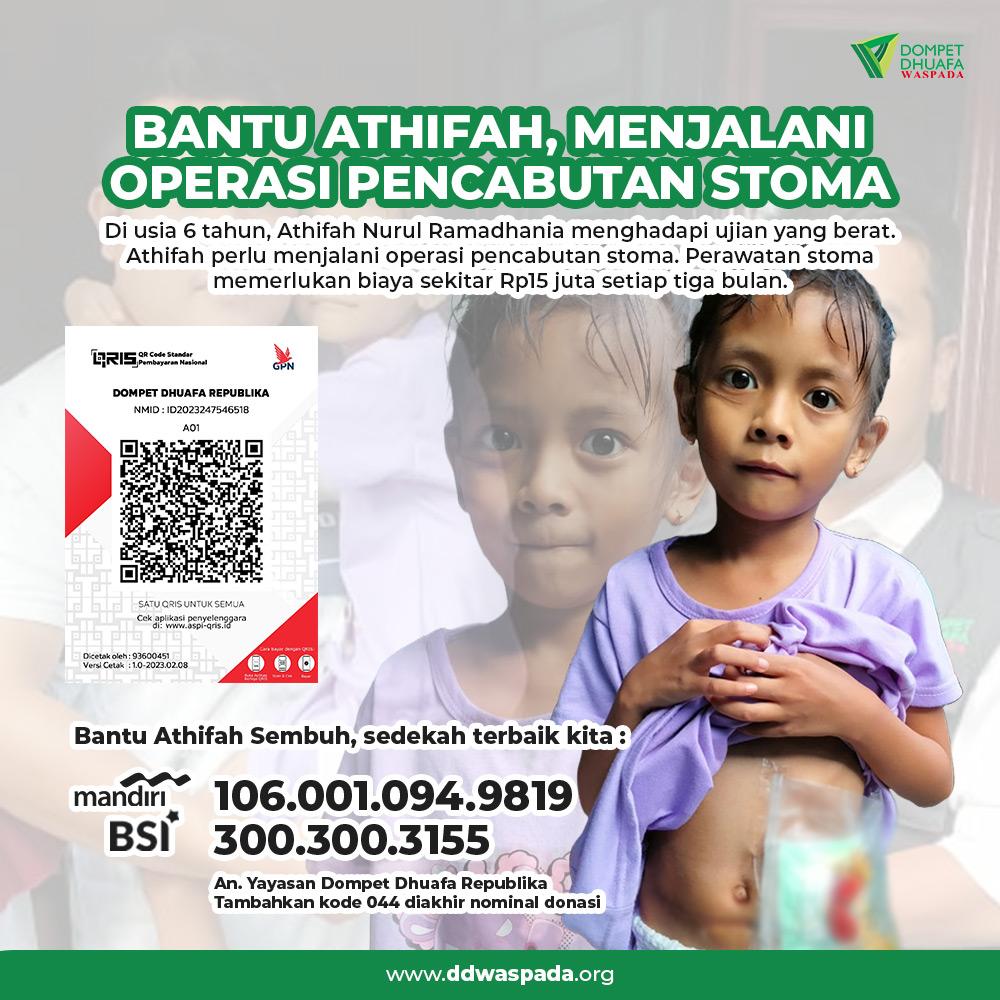 Bantu Athifah, Menjalani Operasi Pencabutan Stoma