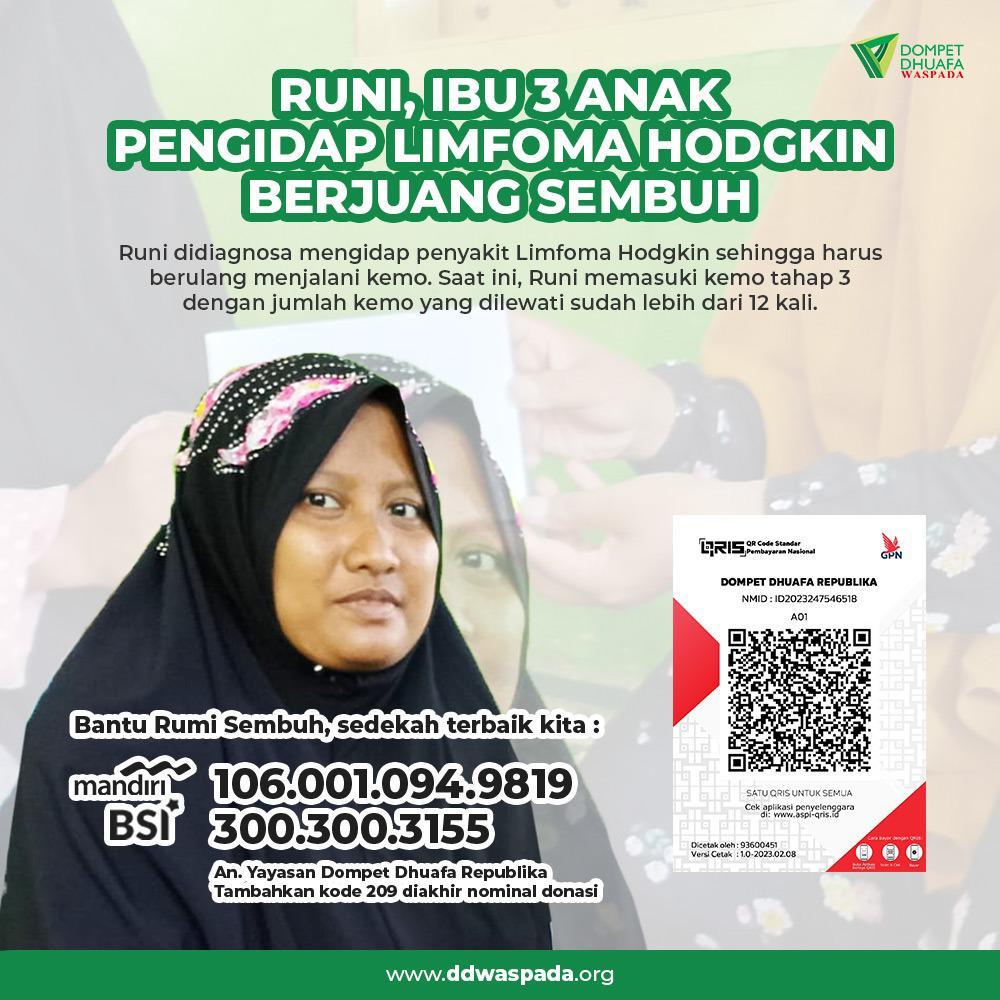 Runi, Ibu 3 Anak Pengidap Limfoma Hodgkin Berjuang Sembuh