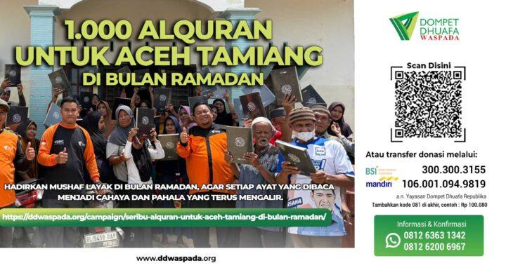 Seribu Alquran  untuk Aceh Tamiang  di Bulan Ramadan
