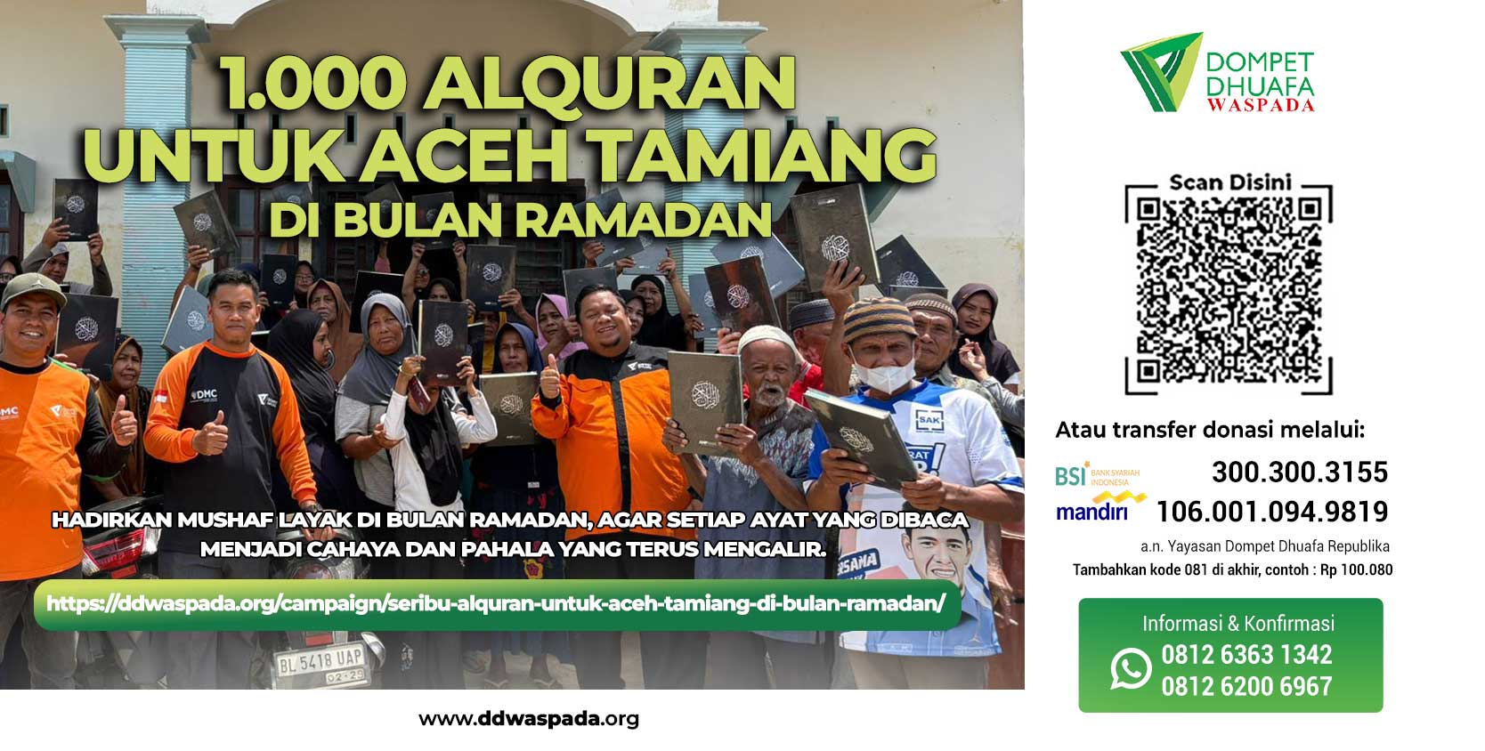 Seribu Alquran  untuk Aceh Tamiang  di Bulan Ramadan