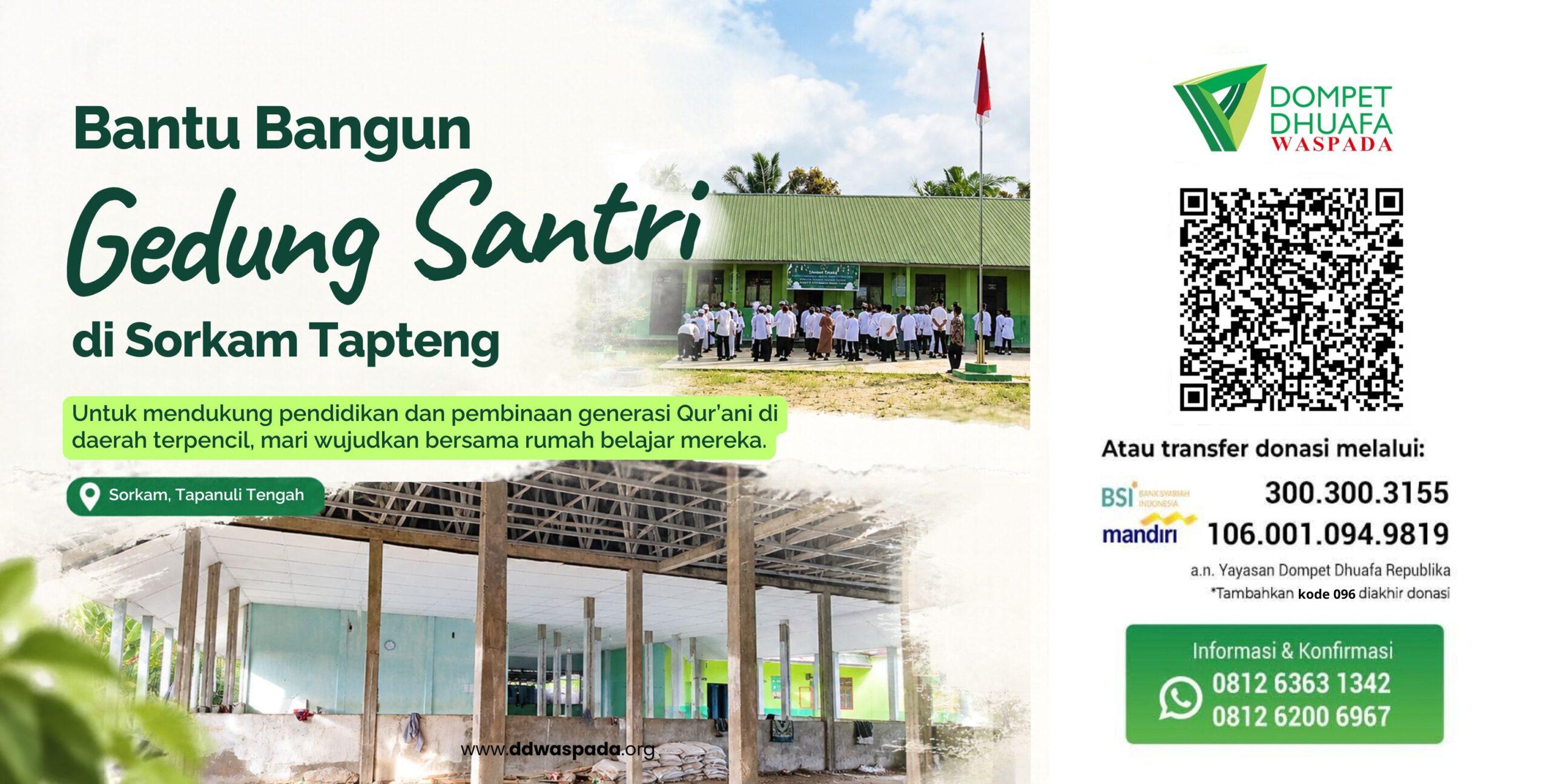 BANGUN GEDUNG SANTRI AL AQSHO SORKAM